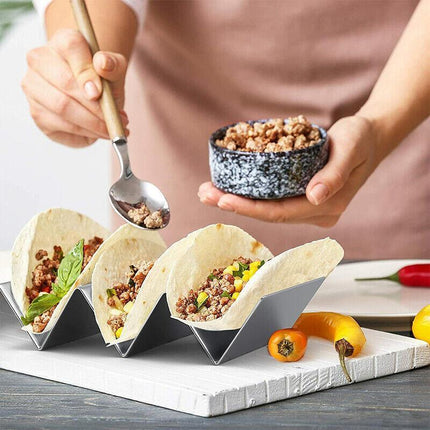 Stainless Steel Tray Taco Shell Holder Tortilla Stand Holds Kitchen Rack NEW AU - Aimall