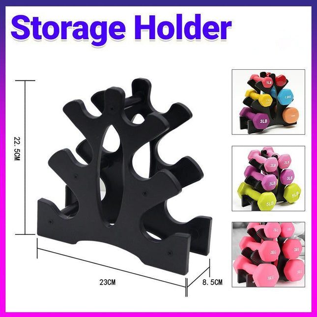 Dumbbell Storage Holder Gym Hand Weight Stand 3-Tier Tree Rack Weights Organizer - Aimall