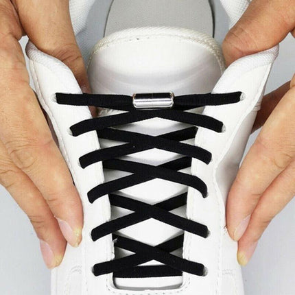No Tie Locked Elastic Shoelace Shoe Lace Lazy Laces Sneakers Sports Kids Adults - Aimall