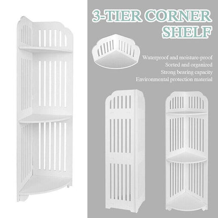 3 Tiers Bathroom Cabinet Corner Shelf Toilet Shower Cupboard Storage Rack AU - Aimall