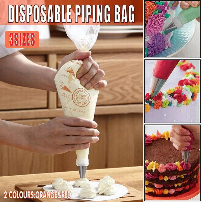 100-200PCS Disposable Piping Bags For Cake Decor Icing Frosting Piping NozzlesAU - Aimall