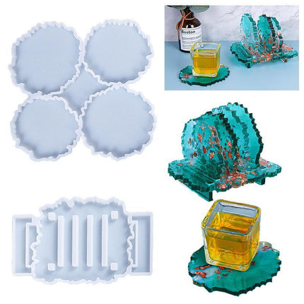 2x Coaster Stand Epoxy Resin Mold Cup Mat Holder Silicone Mould DIY Crafts Tool - Aimall