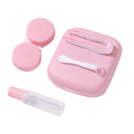 Pocket Plastic Mini Contact Lens Case Kit Outdoor Travel Holder Mirror Container - Aimall