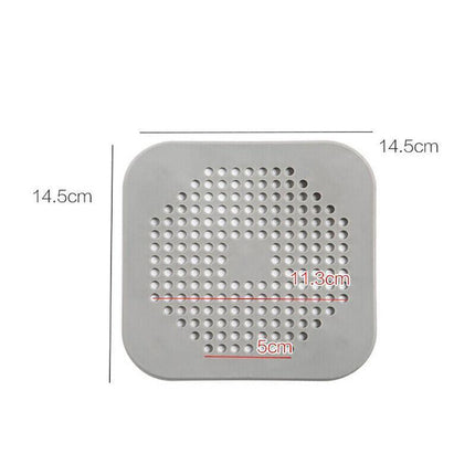 2pc Square Drain Cover for Shower Drain Hair Catcher Flat Silicone Plug for Bath - Aimall