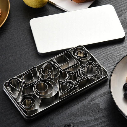 30X Polymer Clay Cutter Stainless Steel Geometry Pottery Tool Cutting Mould DIY - Aimall