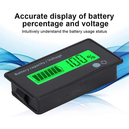 LCD 12V-48V Battery Capacity Indicator Voltage Voltmeter Monitor Meter Caravan - Aimall