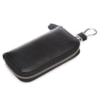 Key Holder Bag Leather Case Ring Wallet Car Unisex Pouch Keychains Black Coffee - Aimall