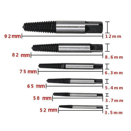6 PCS Damaged Screw Bolt Extractor Ezy Out Set Easy Broken Screw Remover Kit AU - Aimall