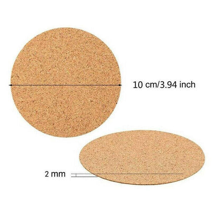 20pcs Plain Round Cork Coasters Coffee Drink Tea Cup Mat Placemats Wine Mat AU - Aimall