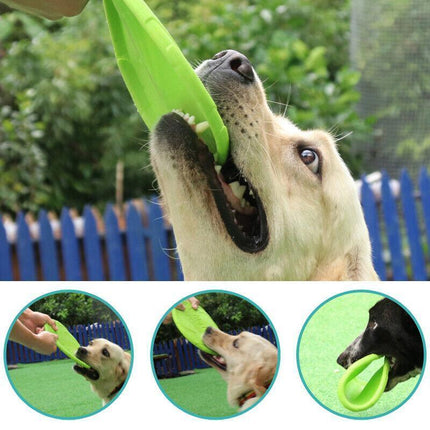 Dog Frisbee Rubber Pet Puppy Safe Exercise Fetch Outdoor Training Toy AU STOCK - Aimall