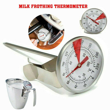 Milk Coffee Probe Thermometer Maker Temperature Jug pan Clip Stainless Steel New - Aimall