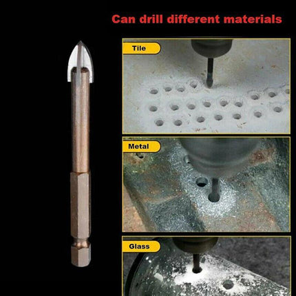 10X 6MM Tile Porcelain Drill Bit Marble Ceramic Glass Brick Shank Hex Spear Head - Aimall