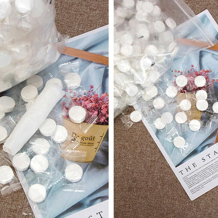 200PCS Travel Compressed Towels Tablet Wash Cloths Camping Hand Towel 0.8CM AU - Aimall