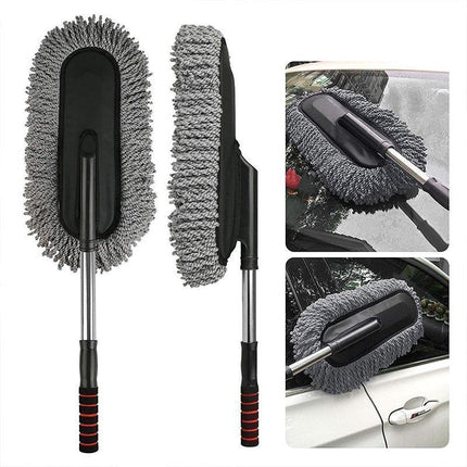 Car Wash Duster Cleaning Microfiber Telescoping Brush Dusting Dust Wax Mop - Aimall