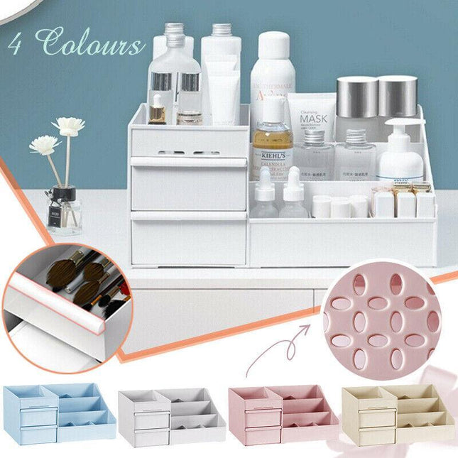 Cosmetic Makeup Organizer with Drawers Bathroom Skincare Storage Box Holder Case - Aimall