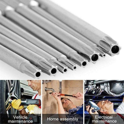 8x T8-T40 Torx Screwdriver Bit Set Hex Security Magnetic Head 100mm Long New AU - Aimall