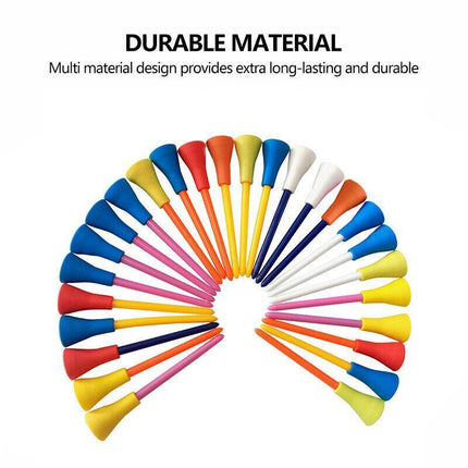 30PCS 83MM Golf Tees Multi Color Plastic With Rubber Cushion Top High Quality AU - Aimall