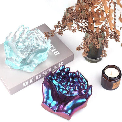 Hand Shape Silicone Ashtray Resin Mold Holder Tray Mould Casting Epoxy Crafts AU - Aimall