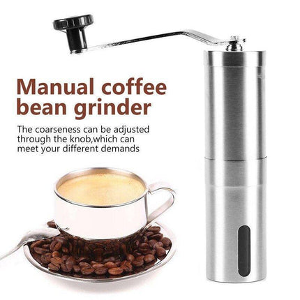 Manual Coffee Bean Grinder Stainless Steel Hand Coffee Mill Ceramic Burr - Aimall