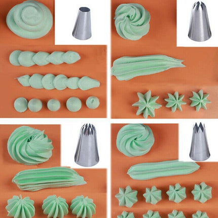 5x Large Cream Icing Piping Nozzles Set Kit Pastry Tips DIY Cake Decorating Tool - Aimall