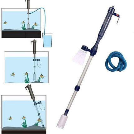 Fish Tank Cleaner Aquarium Gravel Battery Water Changer Vacuum Syphon Pump Pipe - Aimall