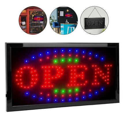 SUPER BRIGHT OPEN LED NEON SIGN LIGHT Plate for Shop Restaurant BAR 48X25CM 240V - Aimall