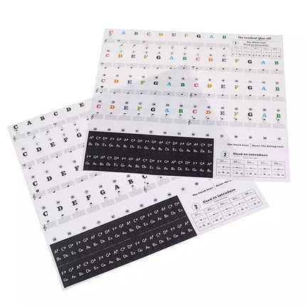 TRANSPARENT Keyboard Piano Stickers 88/61/54/49/37 KEYS Sticker Note For Learner - Aimall
