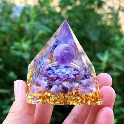 Amethyst Crystal Sphere Orgonite Pyramidamp Obsidians - Aimall