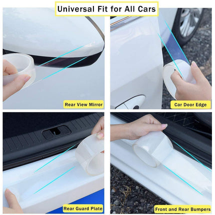 Car Door Sill Protector Edge Sticker Carbon Fiber Rubber DIY Guard Bumper Strip - Aimall