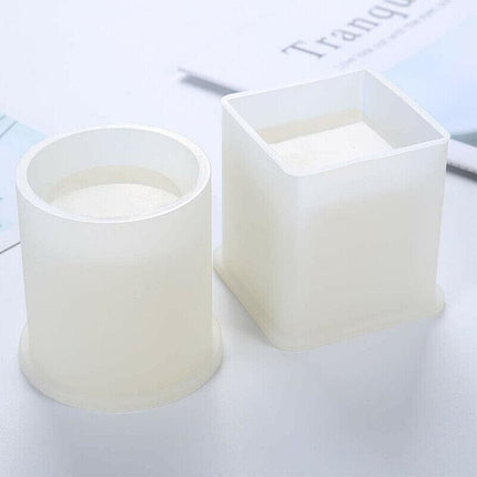 Silicone Mold Resin Epoxy Crystal Crafts Making Brush Pot Pen Holder Mould DIYAU - Aimall