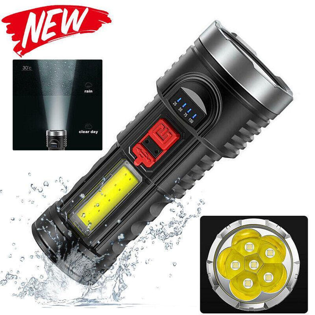 Super Bright Torch 6 Led Flashlight USB Rechargeable Tactical light Stock AU - Aimall