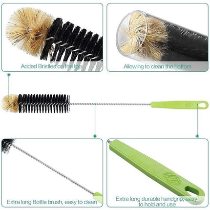 Bottle Brush Long Handle Cup Brush Kettle Brush Scrubbing Tool Cleaning Brushes - Aimall