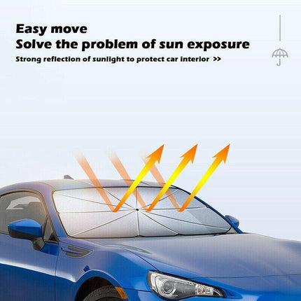 Foldable Car Windshield Sunshade Front Window Cover Visor Sun Shade Umbrella - L - Aimall