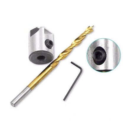 8PCS 3-10MM 5 Flute Countersink Drill Bit Set Reamer Woodworking Chamfer Tools - Aimall