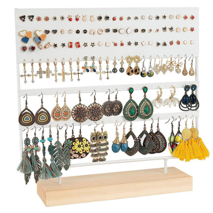 Earring Stand Display Rack 3-Tier Ear Stud Holder Jewelry Organizer 144 Holes - Aimall