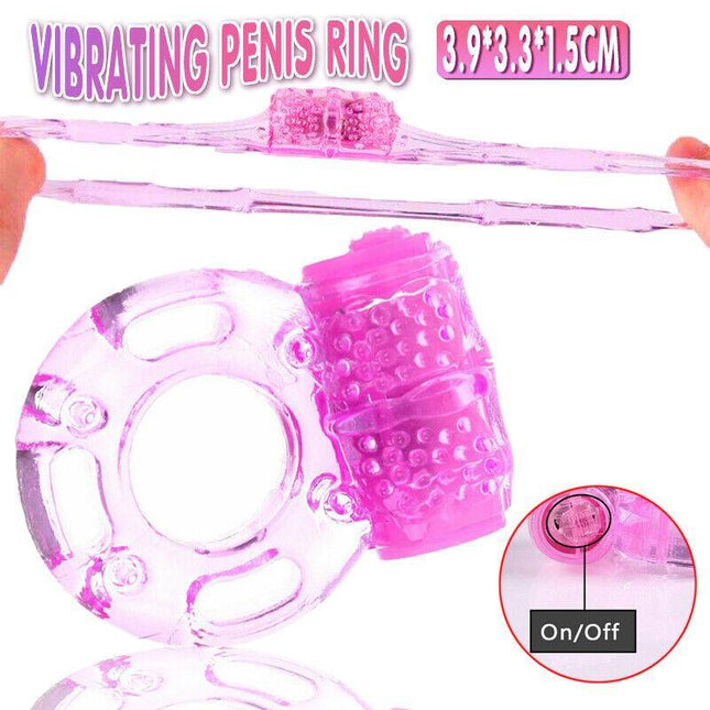 Vibrating Cock Ring Rabbit Vibrator Massager Toy Couple Penis Clit Butterfly Au Aimall