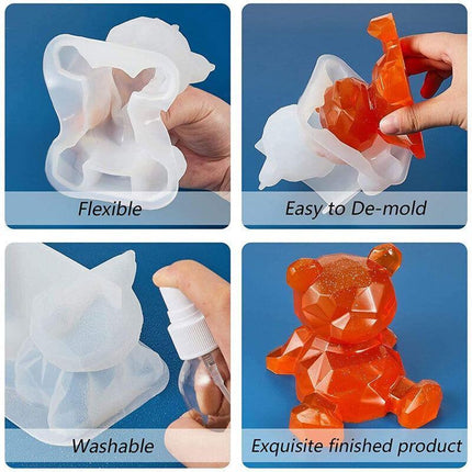 Bear Phone Holder Silicone Epoxy Resin Casting Mold DIY Furnish Ornament Mould A - Aimall