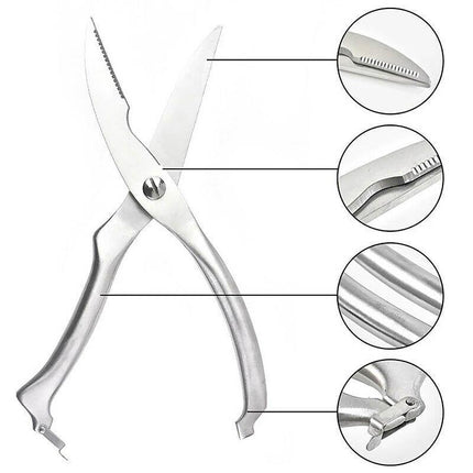 Knives Kitchen Shears Stainless Steel Poultry Fish Chicken Bone Kitchen Scissors - Aimall