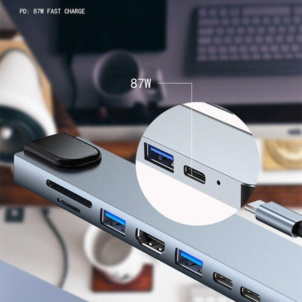 8/6/4-in-1 USB-C Hub Adapter Type-C Hub HDMI For MacBook Pro/Air iPad Pro Laptop - Aimall