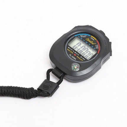 2X Handheld Stop watch Digital Chronograph Counter Sports StopWatch Timer Alarm - Aimall