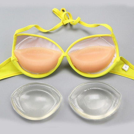 Triangle Push-up Silicone Bra Inserts Breasts Pad Bikini Bra Cleavage Enhancers - Aimall