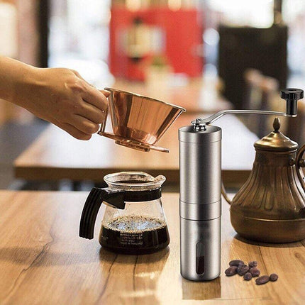 Manual Coffee Bean Grinder Stainless Steel Hand Coffee Mill Ceramic Burr - Aimall