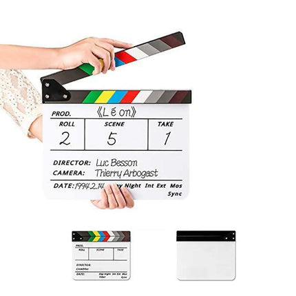 Acrylic Clapboard Dry Erase Director Film Movie Action Clapper Clap Board Slate - Aimall