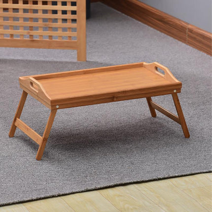 Wooden Bamboo Folding Tray BAMBOO FOLD UP LAP TRAY Tea Coffee Table Breakfast - Aimall