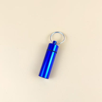 Aluminum Pill Box Case Bottle Cache Drug Holder Keychain Container Waterproof - Aimall