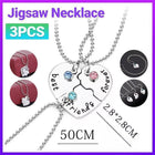 3PCS Best Friends Forever Heart Pendant Necklace Friend Jigsaw Necklace - Aimall