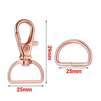 10x 20MM Lobster Clasp Swivel Trigger Clip Keychain Snap Hook Key Ring Rose Red - Aimall