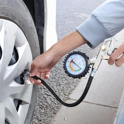 Air Tyre Inflator Pressure Meter Car Truck Tire Pump Hose Gauge Compressor Tools - Aimall
