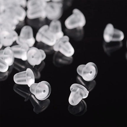 200 rubber earnuts earring nuts findings earring backs clear plastic dewsupplies - Aimall