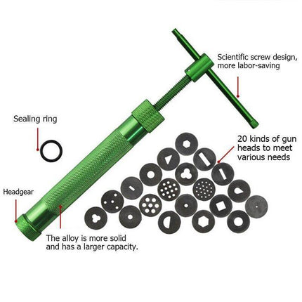 Polymer Clay Gun Extruder Sculpey Sculpting Tool w/ 20 Discs Cake Tool Craft New - Aimall